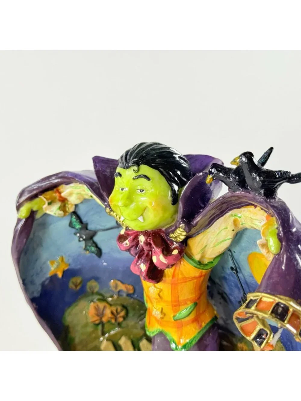 Vintage Whimsical Vampire Halloween Figurine Gothic Graveyard 9
